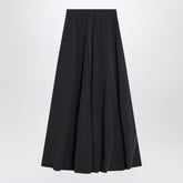 Balenciaga Black Washed Cotton Maxi Skirt with Elastic Waistband Black