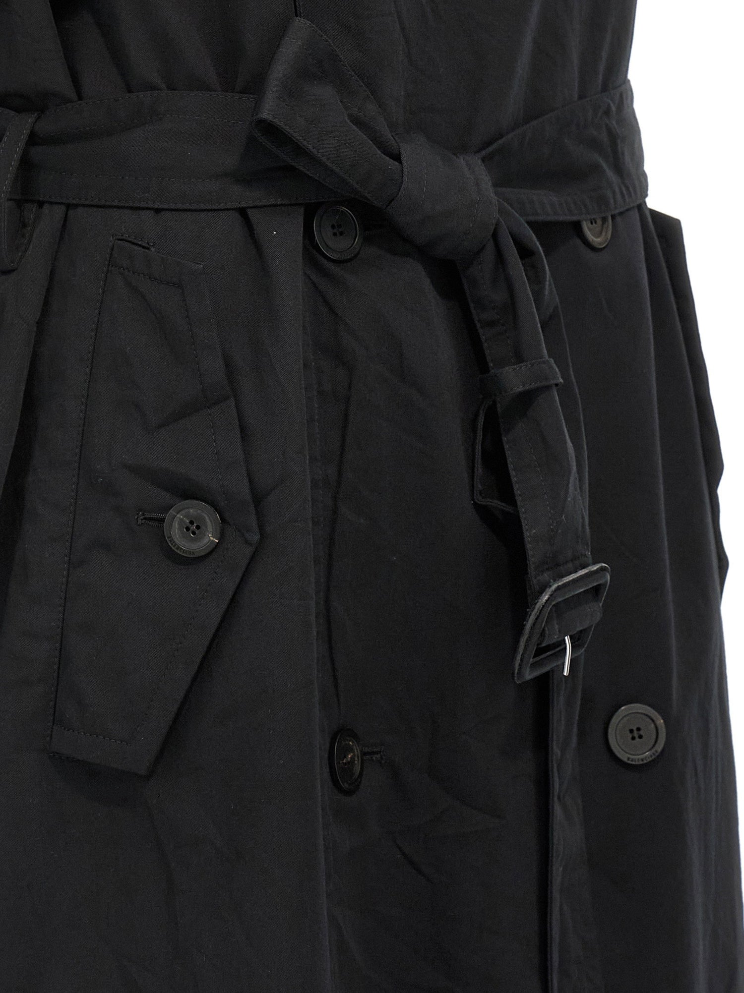Balenciaga Stole Trench Coat Black