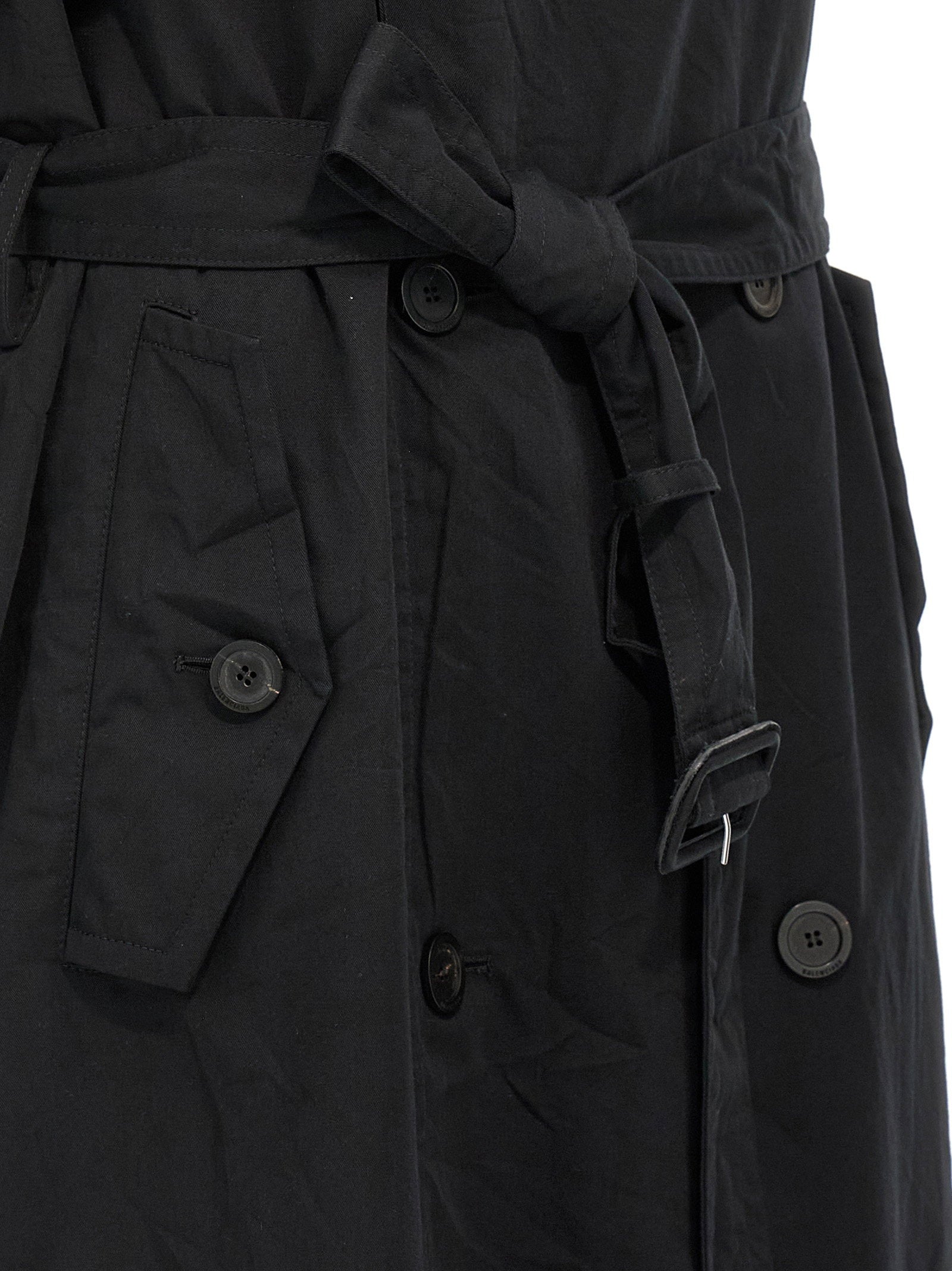 Balenciaga Stole Trench Coat Black