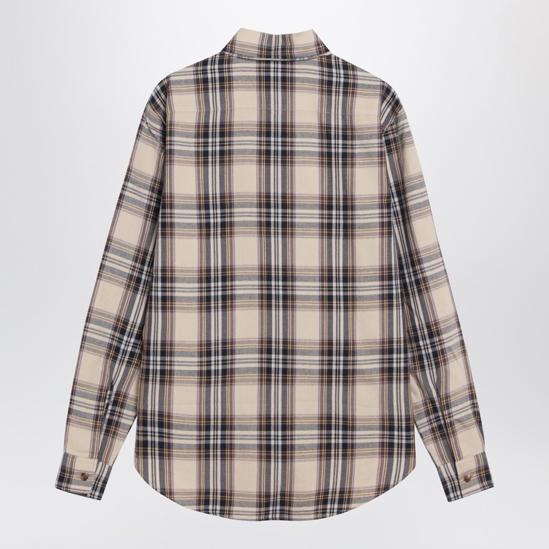 Saint Laurent Cassandre Tartan Cotton Lavallière Shirt Multicolor