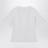 Alexander Mcqueen White Cotton Poplin Corset Shirt with Wide Short Sleeves White