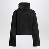 Balenciaga Cropped Cotton Hooded Jacket Black