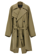 Balenciaga Draped Neck Trench Coat Beige