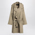 Balenciaga Double-Breasted Wide Cotton Trench Coat Beige