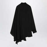 Balenciaga Asymmetric Silk Blouse with Scarf Black