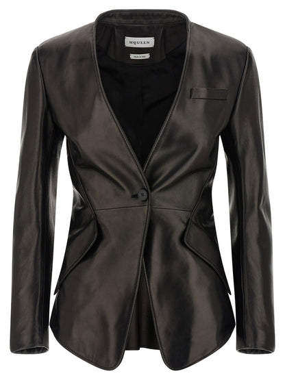Alexander McQueen Nappa Blazer Black