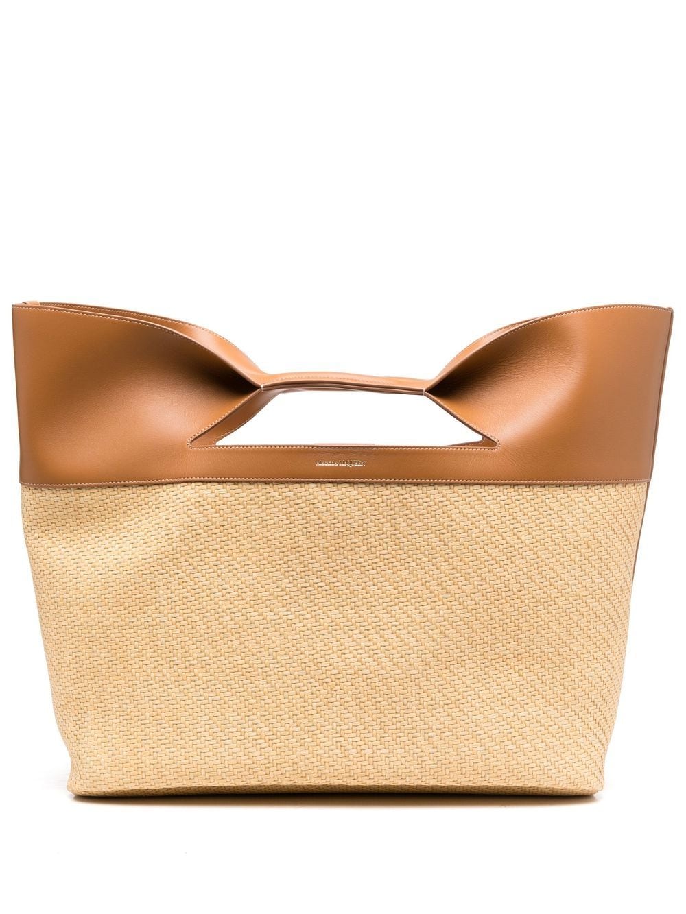 The Bow straw-woven tote bag