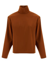 Saint Laurent Structured Shoulder Sweater Orange