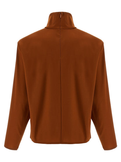 Saint Laurent Structured Shoulder Sweater Orange