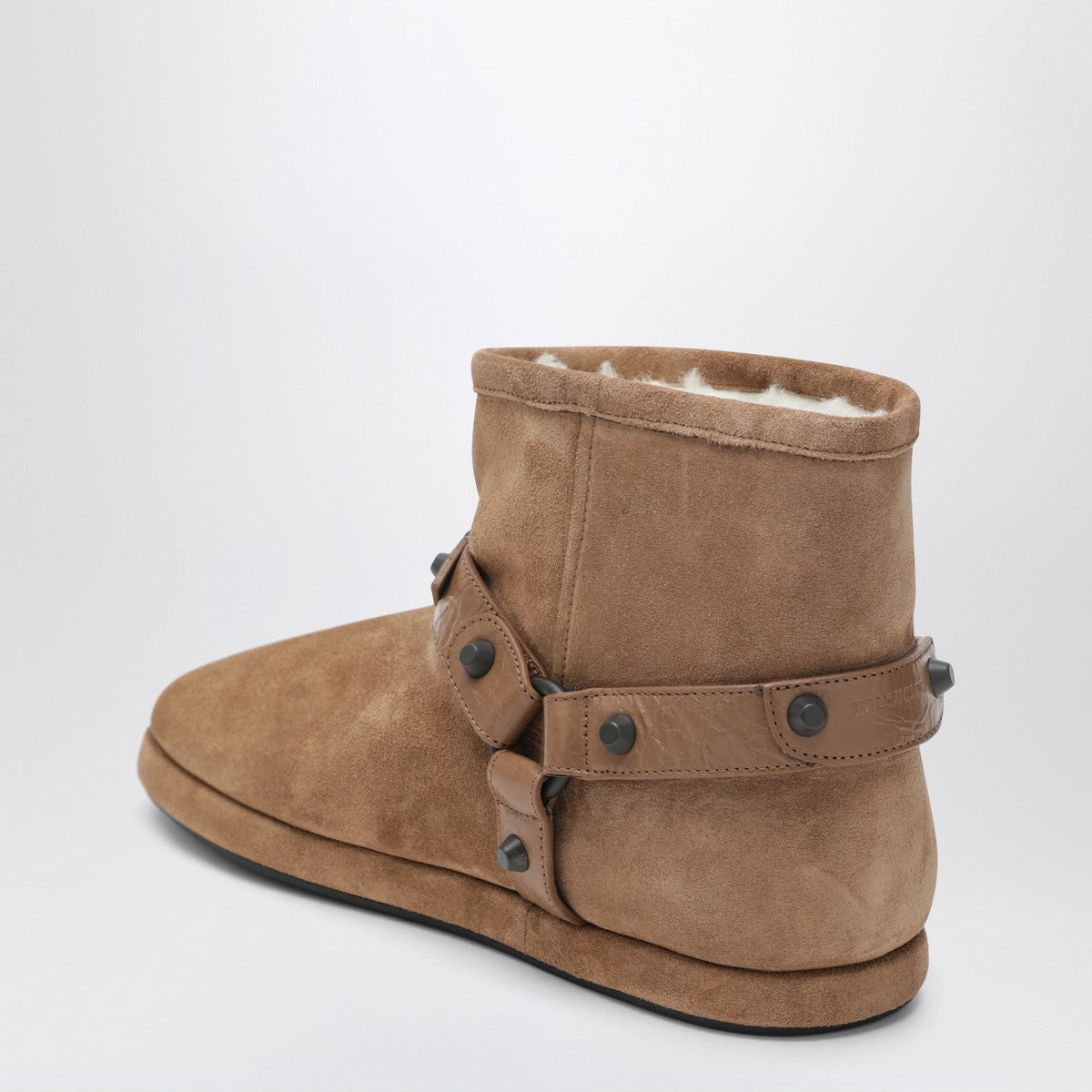 Balenciaga Alaska Soft Ankle Boots in Camel Suede Beige
