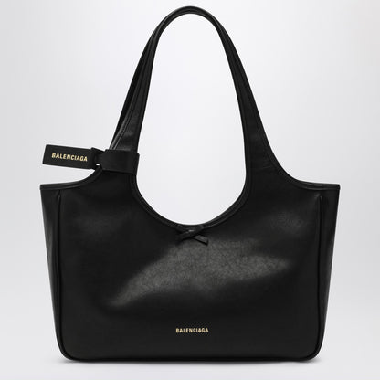 Balenciaga Laundrette East-West Black Leather Tote Bag Black