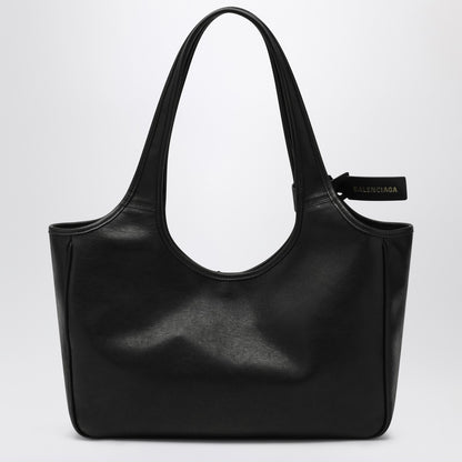 Balenciaga Laundrette East-West Black Leather Tote Bag Black