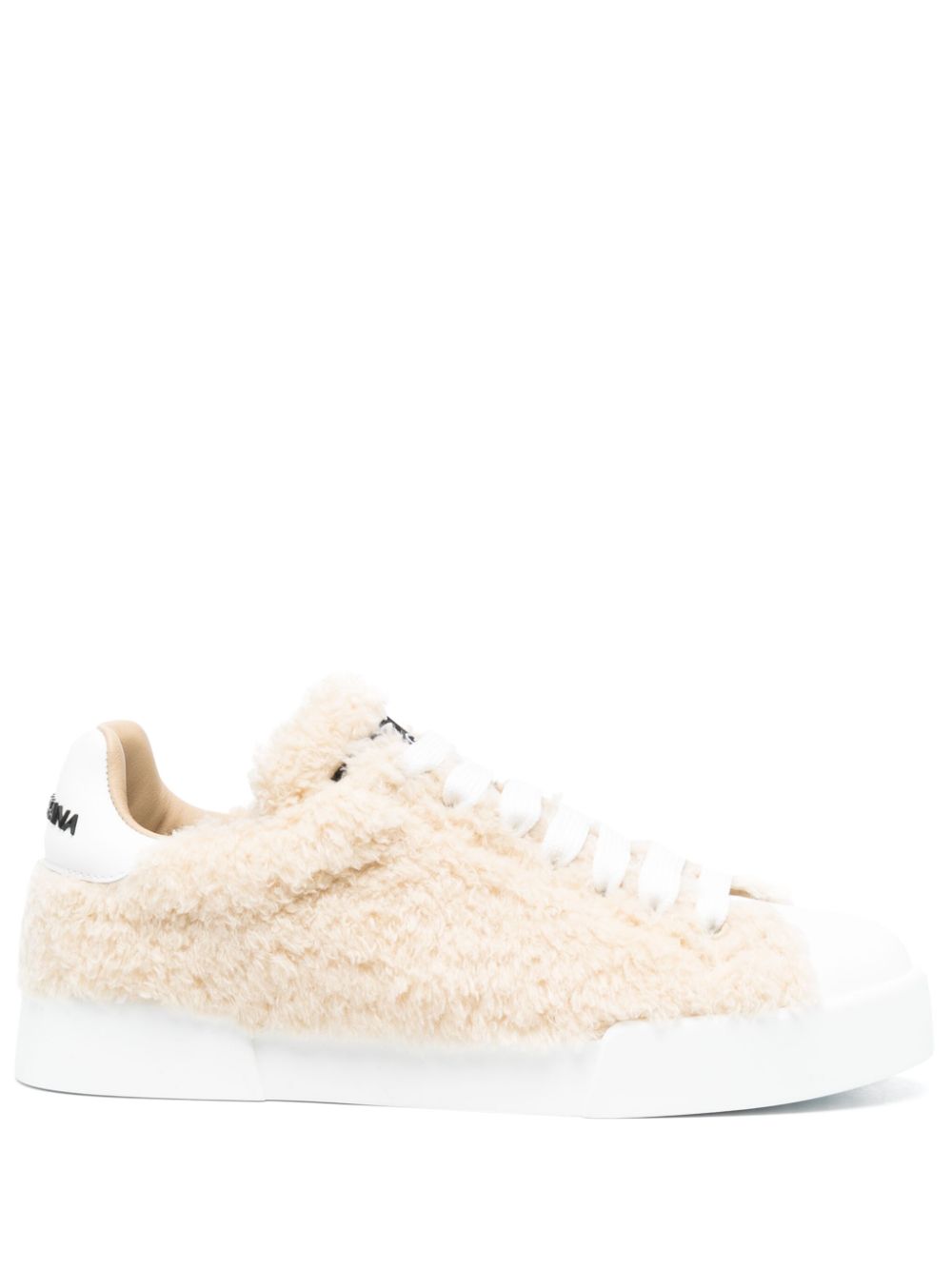 D&amp;G Fur Coated Logo Sneakers