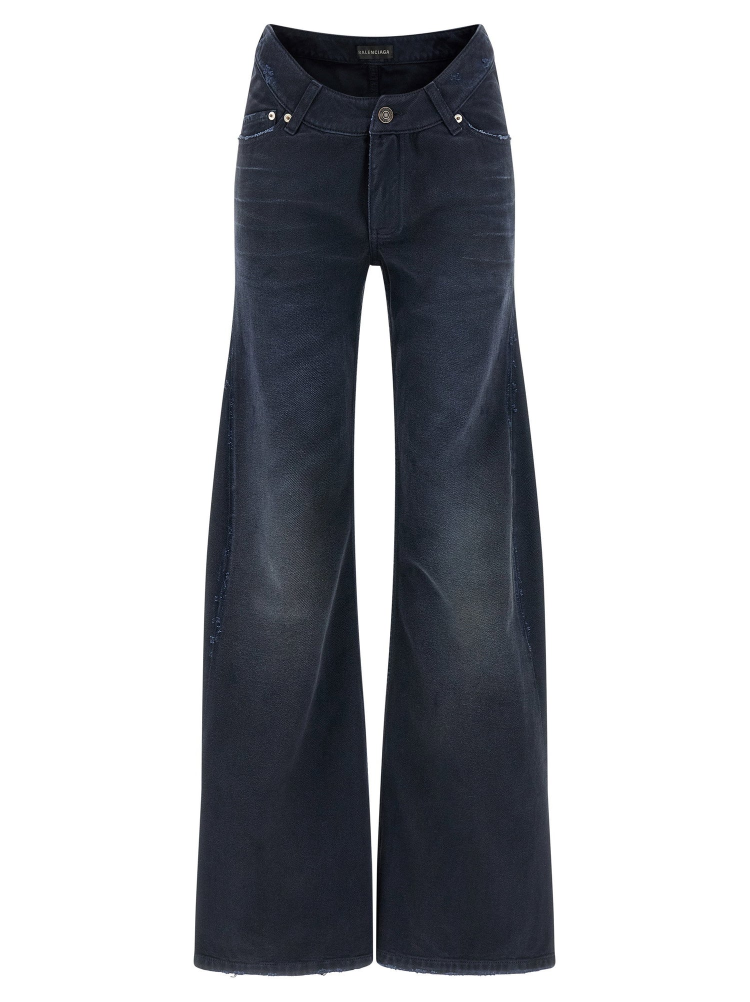 Balenciaga Curved Waist Jeans Blue