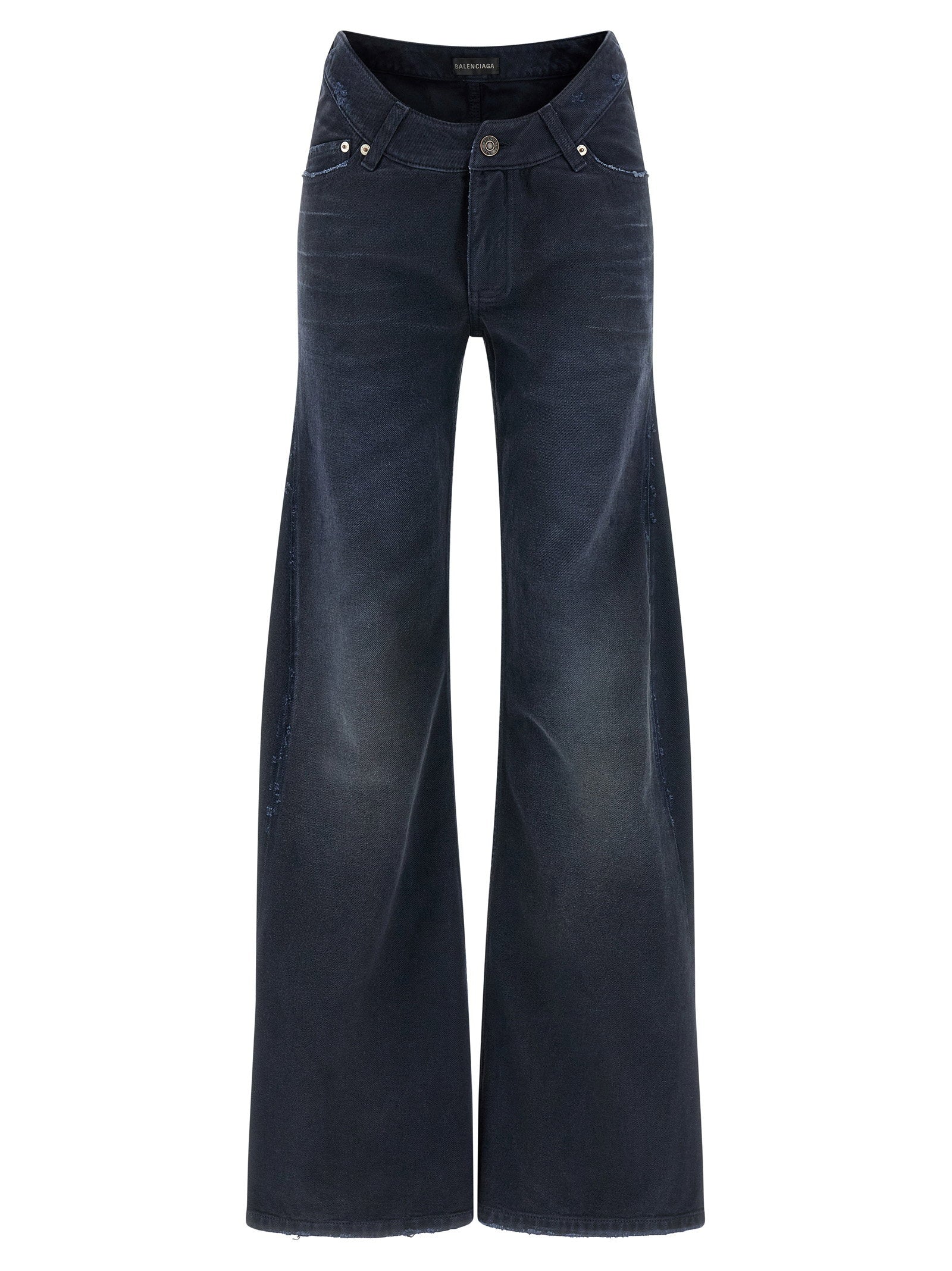 Balenciaga Curved Waist Jeans Blue