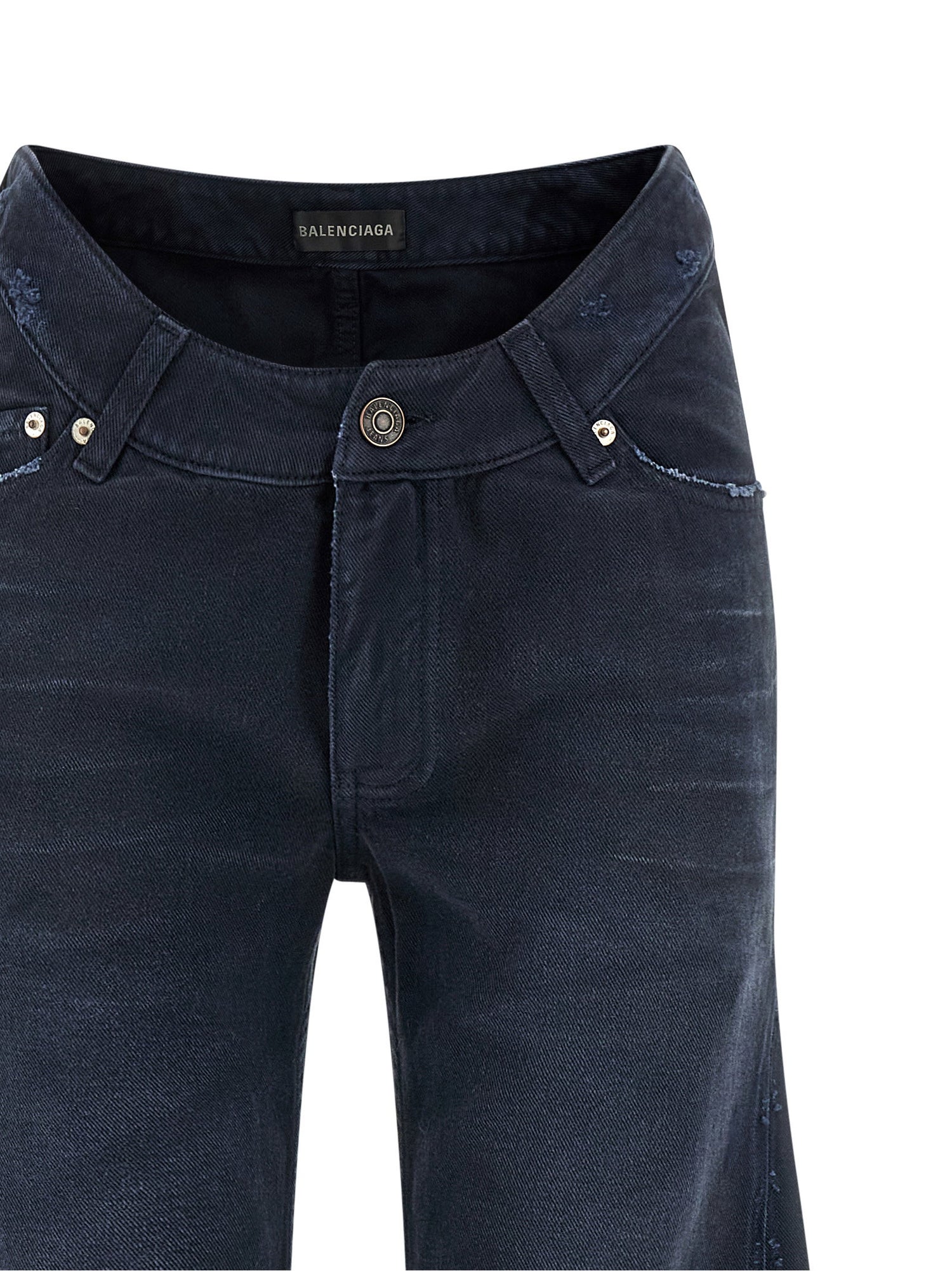 Balenciaga Curved Waist Jeans Blue