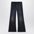 balenciaga navy curved waist wide jeans blue