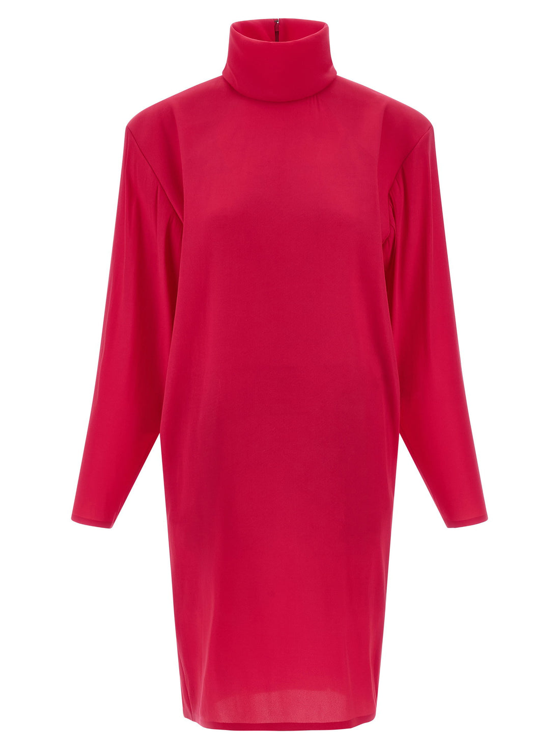 Saint Laurent Structured Shoulder Dress Fuchsia