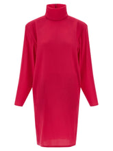 Saint Laurent Structured Shoulder Dress Fuchsia