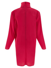 Saint Laurent Structured Shoulder Dress Fuchsia