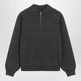 Balenciaga Grey Wool Turtleneck Sweater with Side Zips Grey
