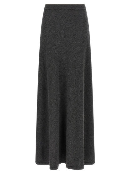 Balenciaga Maxi Wool Skirt Gray