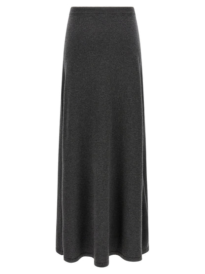 Balenciaga Maxi Wool Skirt Gray