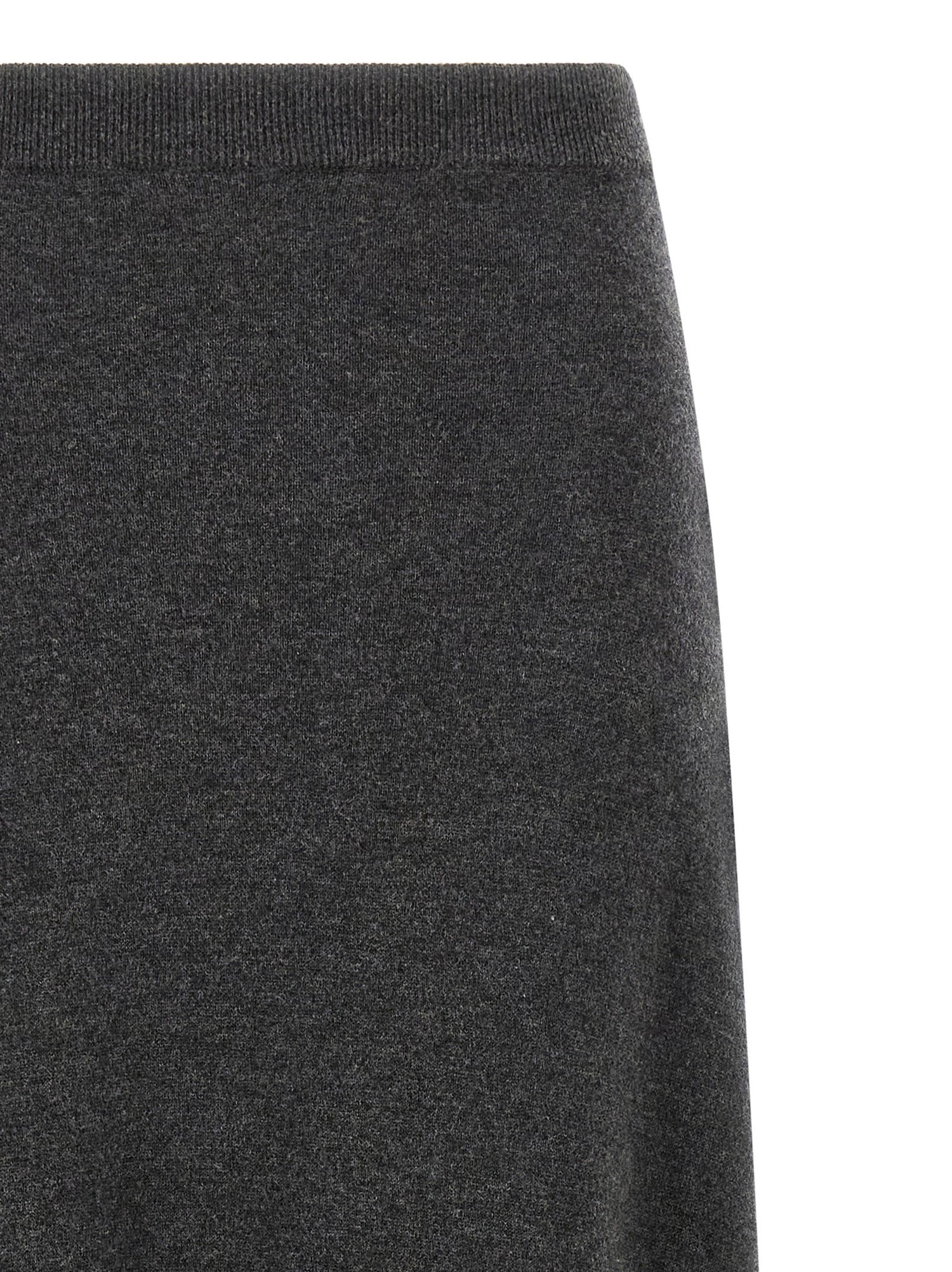 Balenciaga Maxi Wool Skirt Gray
