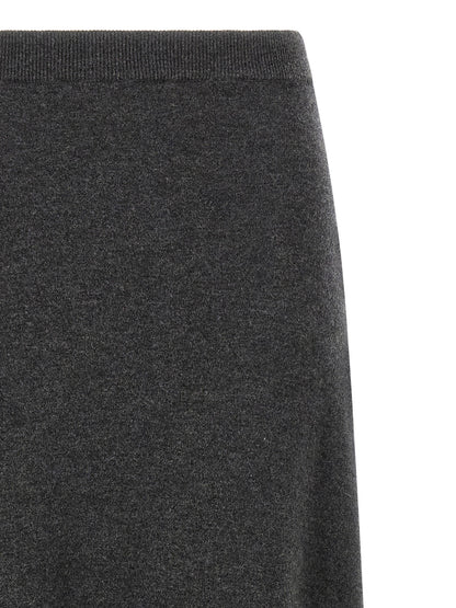 Balenciaga Maxi Wool Skirt Gray
