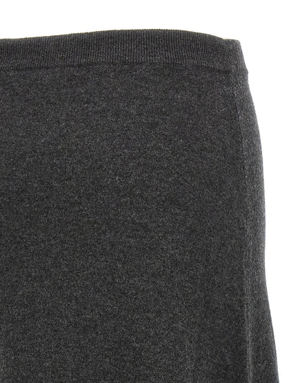 Balenciaga Maxi Wool Skirt Gray