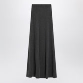 Balenciaga Long Ribbed Wool Maxi Skirt Grey