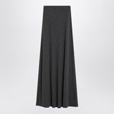 Balenciaga Long Ribbed Wool Maxi Skirt Grey
