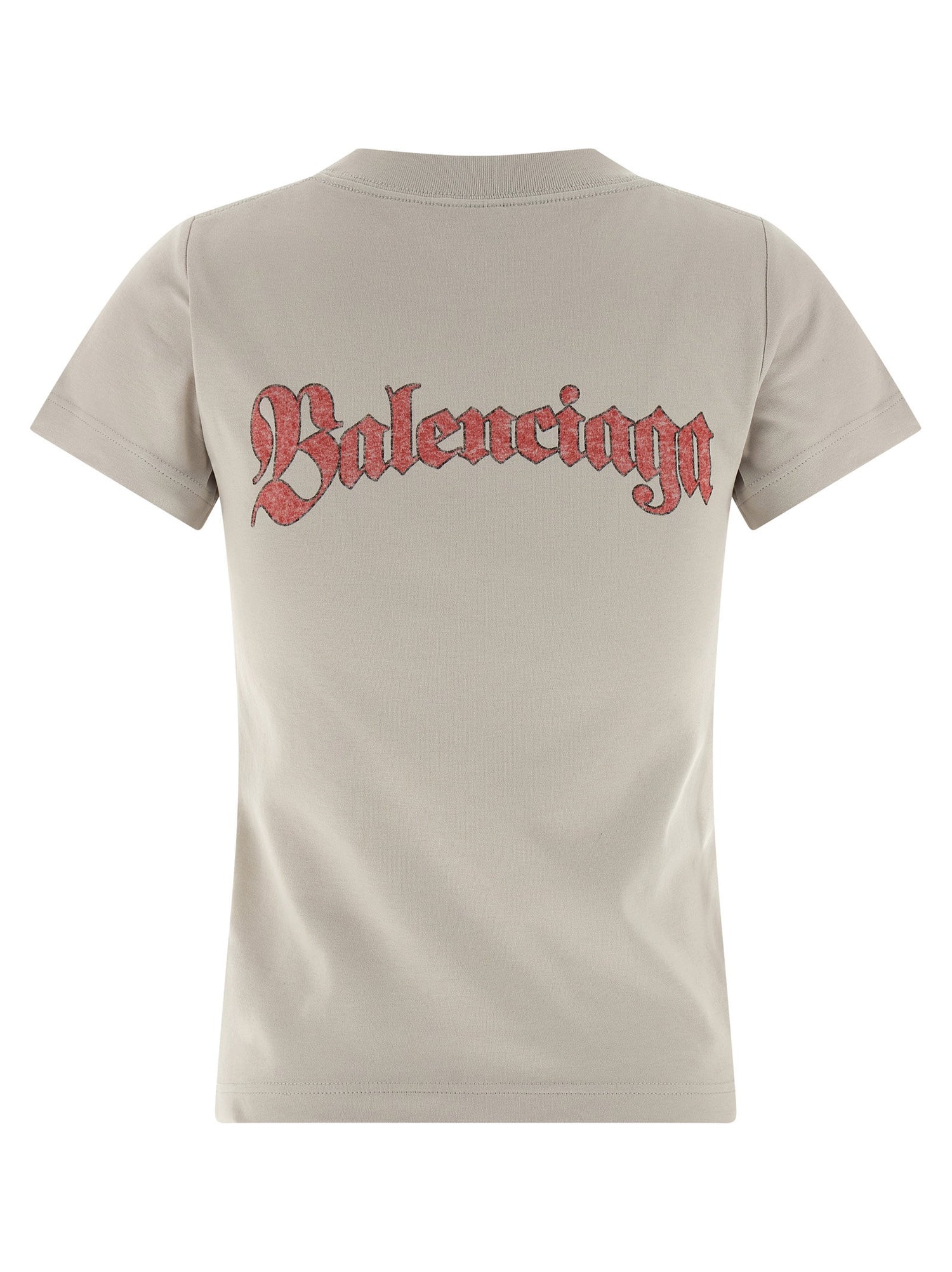 Balenciaga Logo Print T-shirt Gray