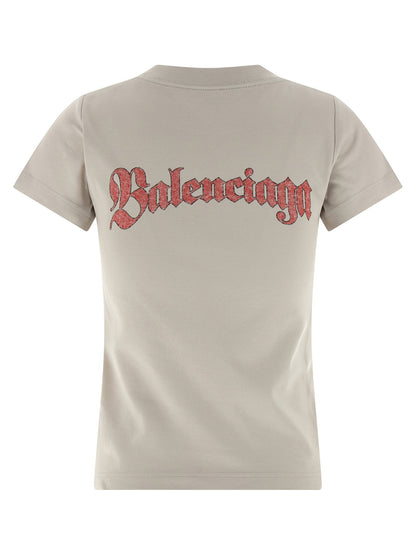Balenciaga Logo Print T-shirt Gray