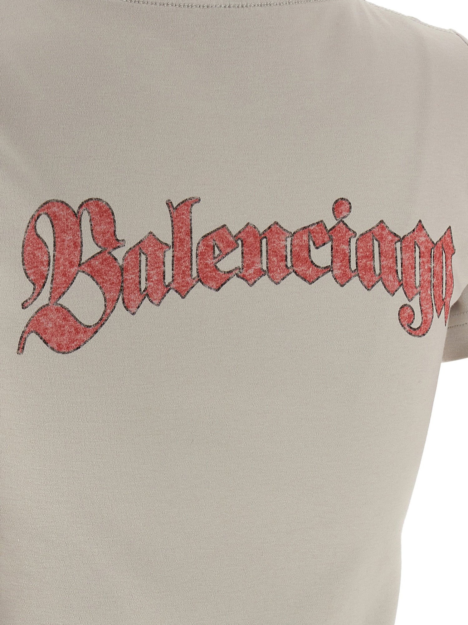 Balenciaga Logo Print T-shirt Gray