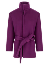 Saint Laurent Double-face Wool Coat Purple