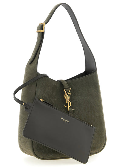 Saint Laurent Micro Le 5 à 7 Shoulder Bag Gray