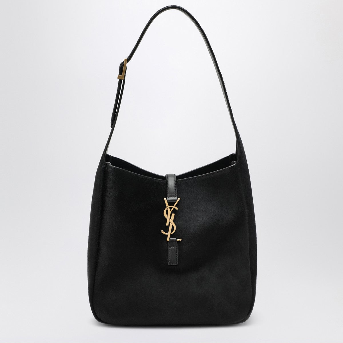 Saint Laurent Le 5 À 7 Black Pony-Effect Leather Shoulder Bag Black