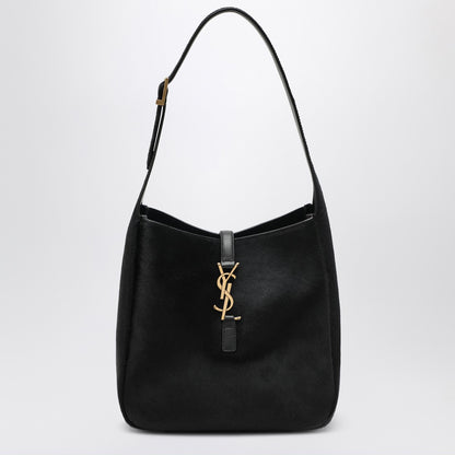 Saint Laurent Le 5 À 7 Black Pony-Effect Leather Shoulder Bag Black