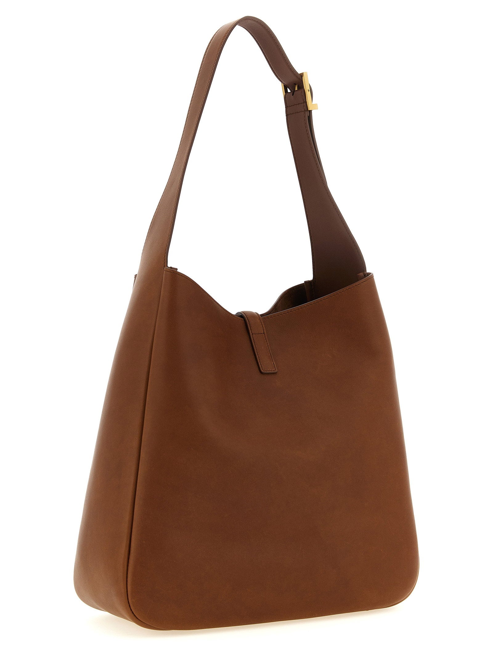 Saint Laurent Le 5 à 7 Large Shoulder Bag Brown