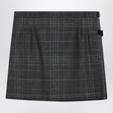 Balenciaga Grey Shadow-Effect Tartan Wool Mini Skirt Grey
