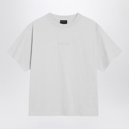 Balenciaga Back Logo Medium Fit White Cotton T-shirt White