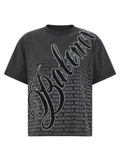 Balenciaga Cursive T-shirt Black