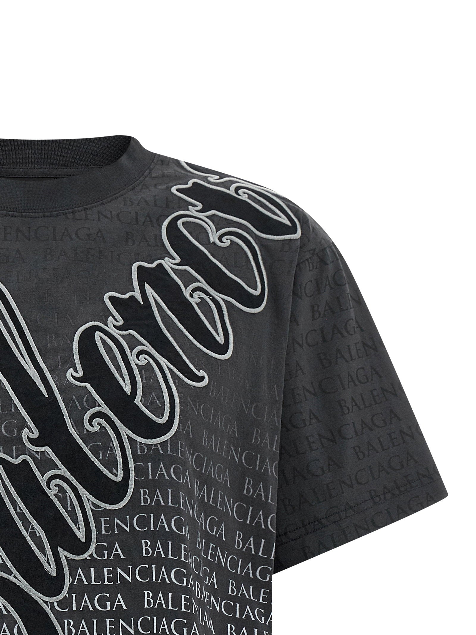 Balenciaga Cursive T-shirt Black