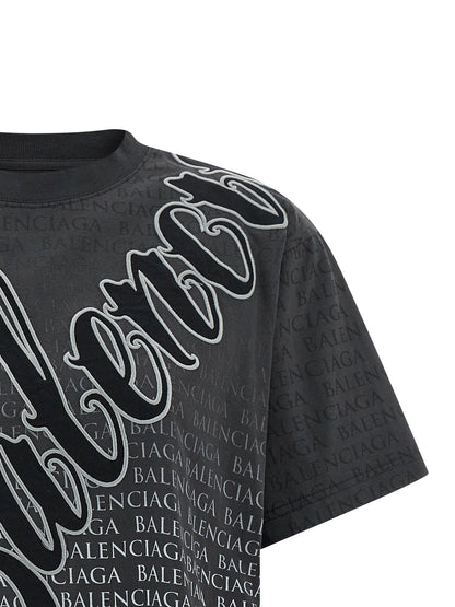 Balenciaga Cursive T-shirt Black