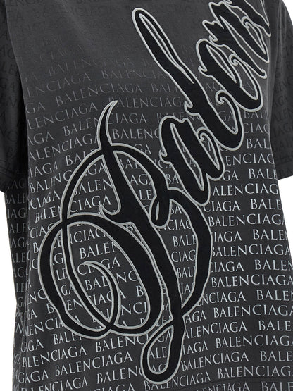 Balenciaga Cursive T-shirt Black