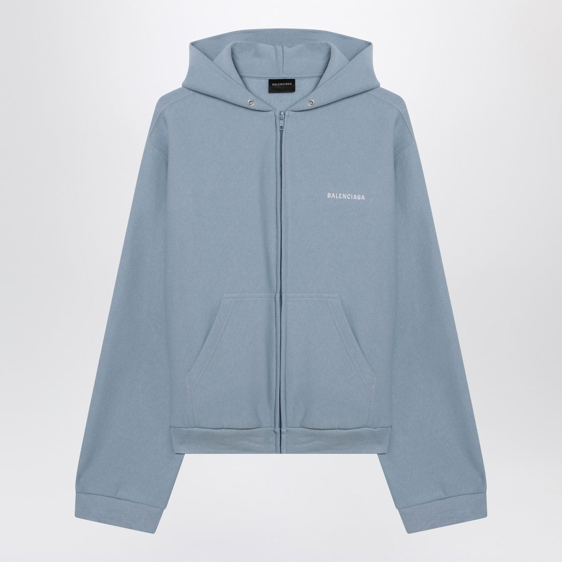 Balenciaga Back Regular Fit Zip Hoodie Light Blue