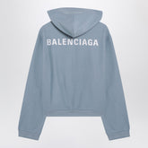 Balenciaga Back Regular Fit Zip Hoodie Light Blue