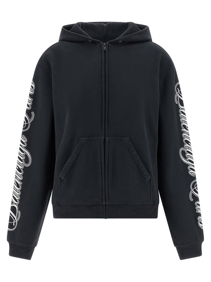 Balenciaga Cursive Hoodie Black