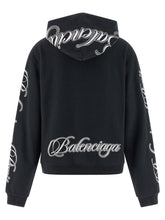 Balenciaga Cursive Hoodie Black